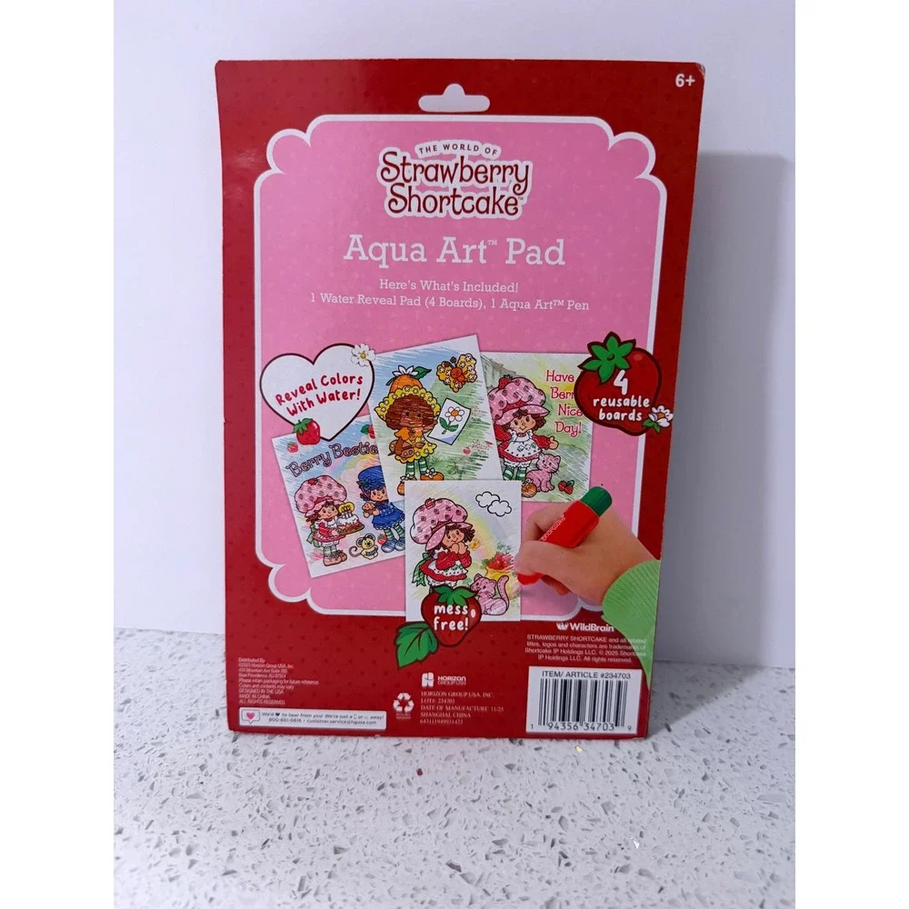 Strawberry Shortcake Aqua Art Pad Water Reveal Coloring Book 4 Reusable Boards